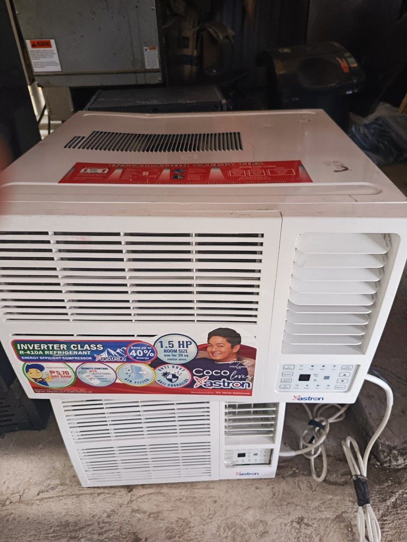 Astron window type aircon (Category: Air Conditioning and Heating) located in Makati City. Submitted by budgetappliance (Listing ID 1317452756, Image 2). Description: astron window type aircon brand new display unit only 1hp manual 8999 1hp remote 9500 1.5hp remote 10,500 for inquiries pls text or call 09058994523.