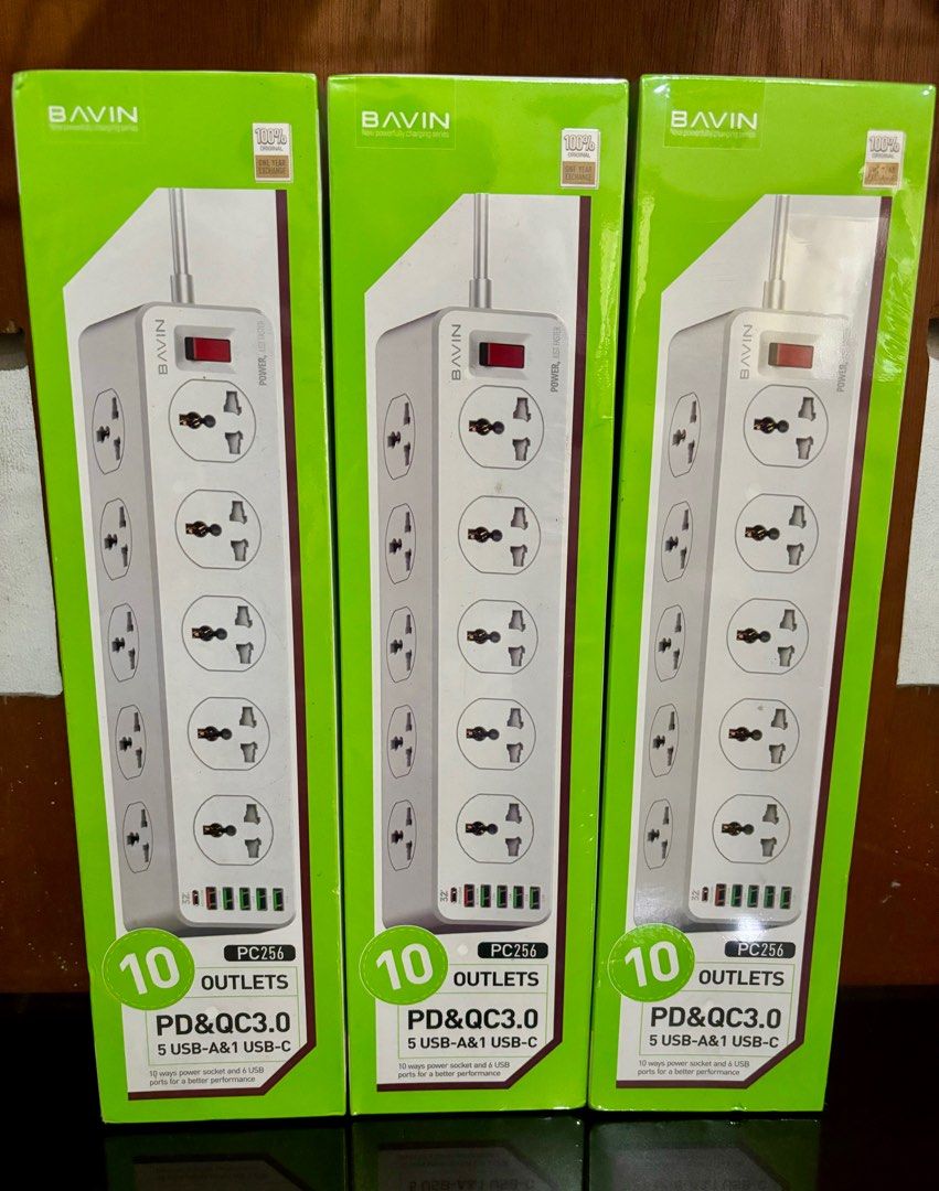 BAVIN POWER SOCKET CHARGING HUB DEVICE EXTENSION (Category: Chargers & Cables) located in Manila. Submitted by guerle (Listing ID 1317418708, Image 2). Description: BAVIN POWER SOCKET CHARGING HUB DEVICE EXTENSION ➡️BAVIN PC256 UNIVERSAL CHARGING HUB EXTENSION WITH 6 USB + 10 SOCKET & 5 AUTO-ID USB PORT PD FAST 3.0 ➡️BAVIN PC262 7 IN 1 USB CHARGER HUB EXTENSION WITH PD 20W TYPE-C PLUS USB 3.0 18W AND 3X POWER SOCKET ➡️BAVIN 6 USB PORT 5.4A 3-POWE