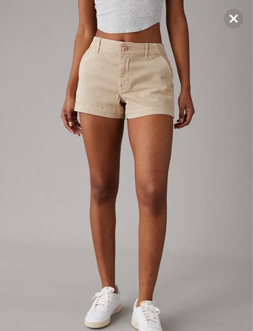 BN AE American Eagle Stretch Khaki Trouser Short Shorts Women s Fashion Bottoms Shorts on Carousell