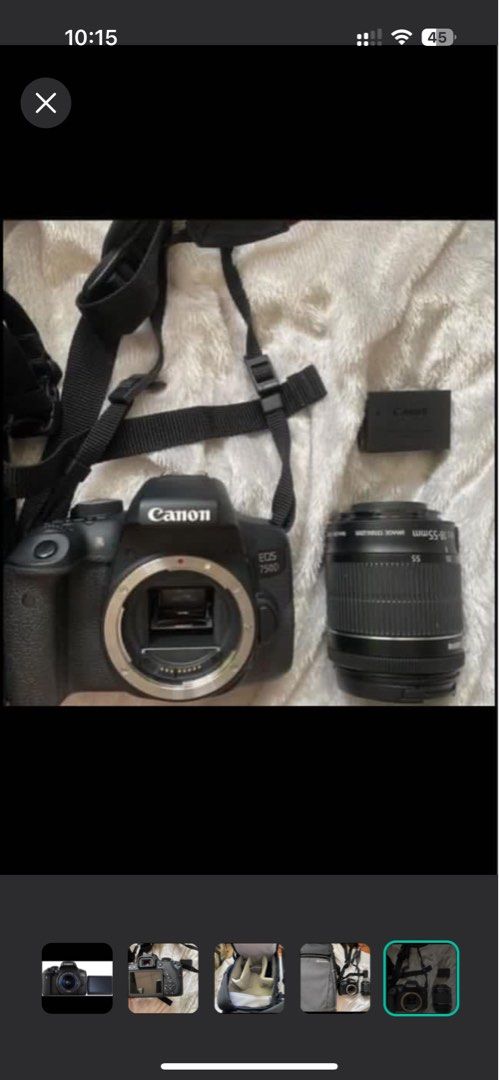 Canon eos 750d dlsr (Category: Cameras) located in Cainta. Submitted by adriannee (Listing ID 1317378265, Image 3). Description: ✨ - shutter count 9k+ -Canon 750D - used only for a year for hobby and some travels - with 18-55mm lens - includes charger, battery, SD Card - freebie: camera bag backpack - rfs: need funds and di na rin nagagamit - very good condition , no issues - 💯 functional Main Features 24MP - APS-C CMOS Sensor ISO 100 - 12800( e
