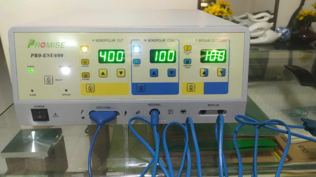 Cautery machine (Category: Medical Supplies & Tools) located in Quezon City. Submitted by mcimedical (Listing ID 1317450082, Image 2). Description: For sale brand new cautery machine 400 watts. with cut , coag and bipolar functions. Complete Accessories and cart. 1 year warranty..