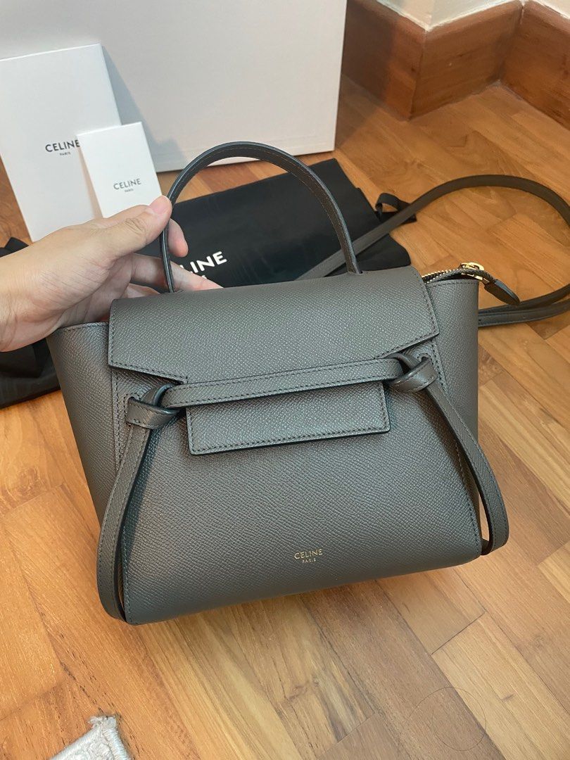Celine belt bag dark grey top