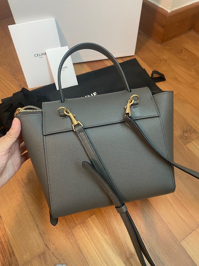 Celine Belt Bag in Grained Calfskin NANO GREY