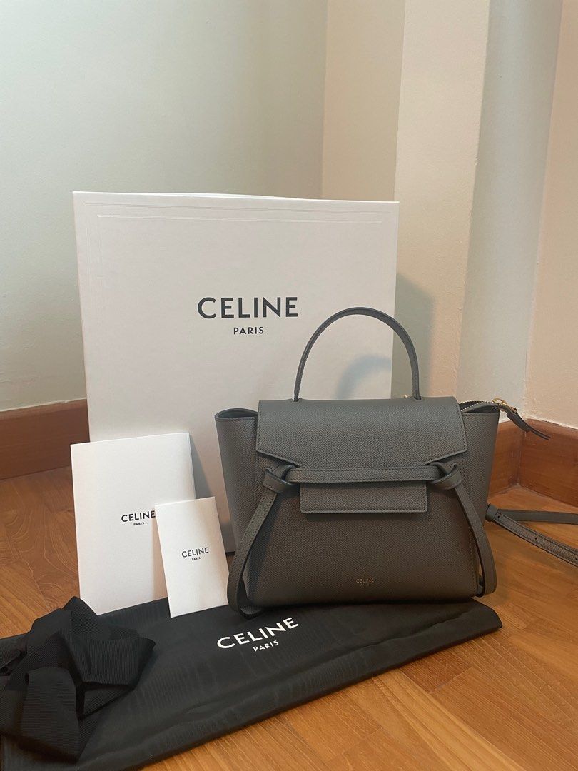 Celine Belt Bag in Grained Calfskin NANO GREY Luxury Bags Wallets on Carousell