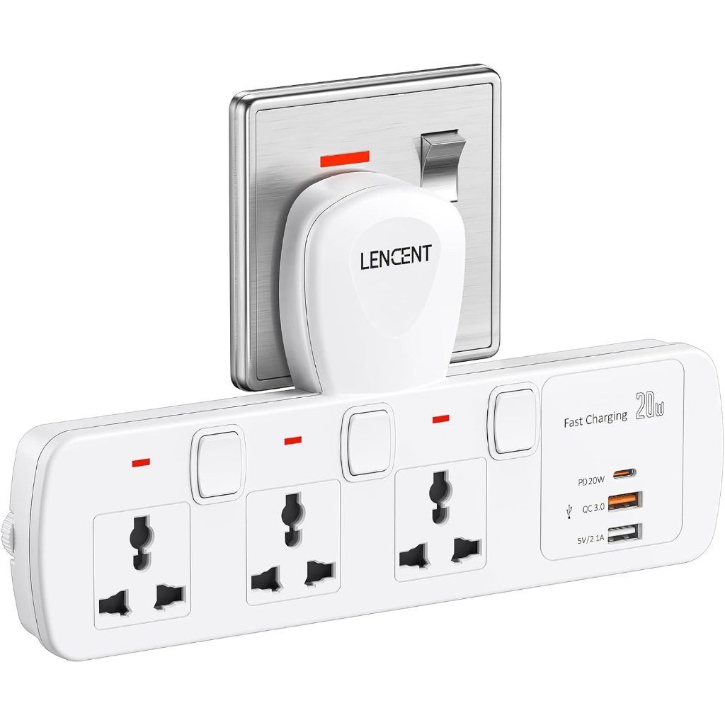 [clearance] LENCENT Multi Plug Extension Socket, 3 Way Electrical ...