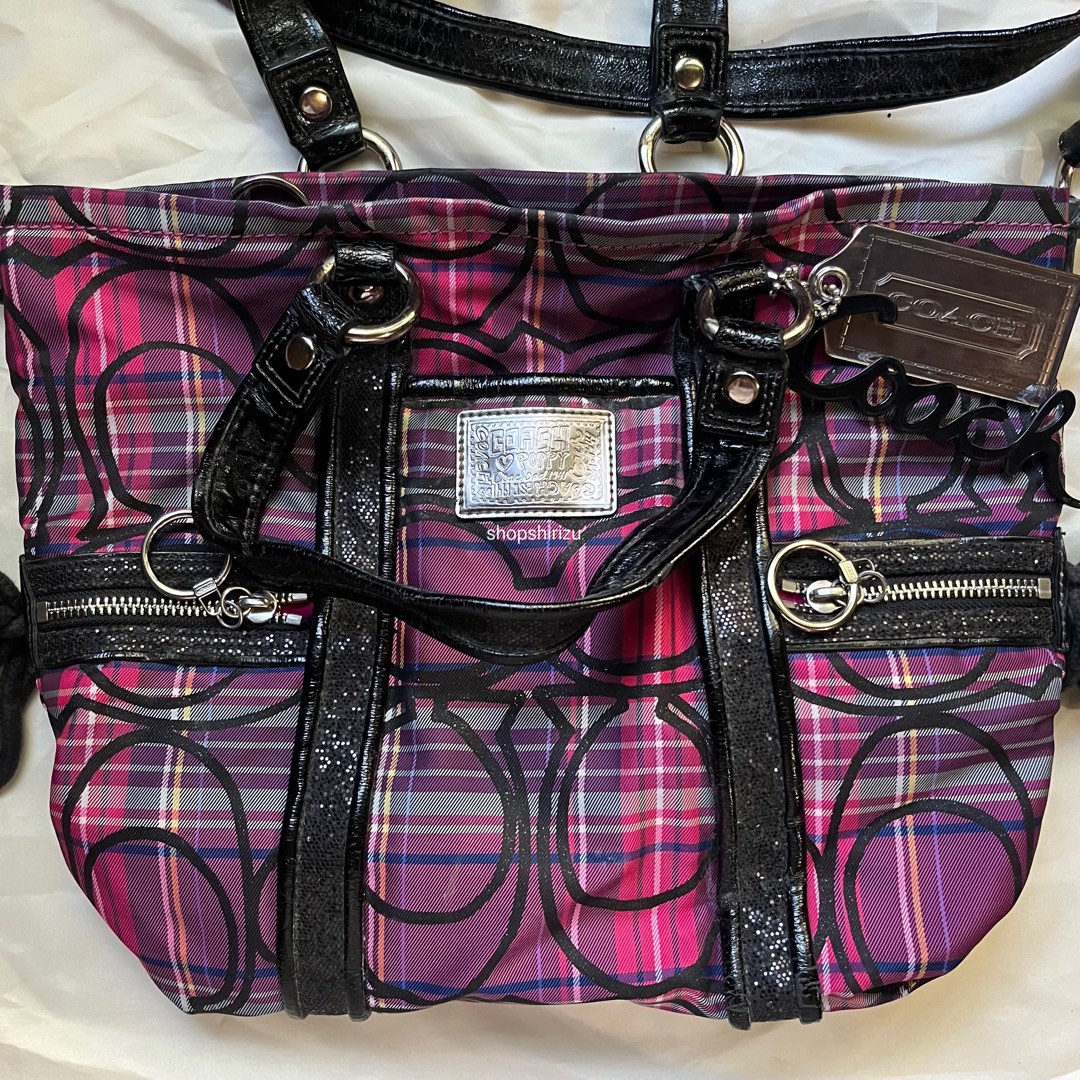 AUTHENTIC Coach Signature Poppy Plaid Tartan 2 Way Shoulder Bag G0926 14371 Women s Fashion Bags Wallets Shoulder Bags on Carousell
