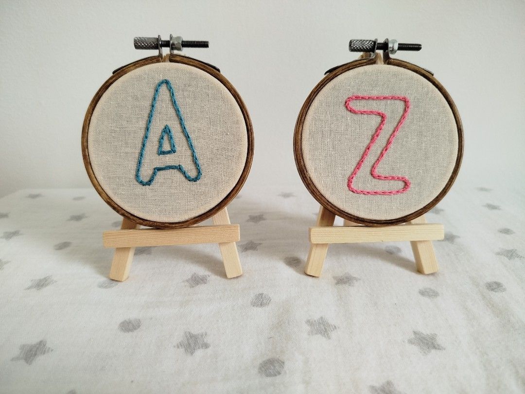 Custom Embroidery Hoop Decor (Letter Outline) (Category: Other Home Decor) located in Los Banos. Submitted by stitchwitch.ph (Listing ID 1317429410, Image 3). Description: Embroidered by hand Hoop diameter is 8.5 cm Please send me your desired letter and thread color Lead time for custom work is 2 weeks to 1 month (depending on quantity and complexity of the project) Decor can be hung on the wall or mounted on a stand Additional PHP 20.00 for a s