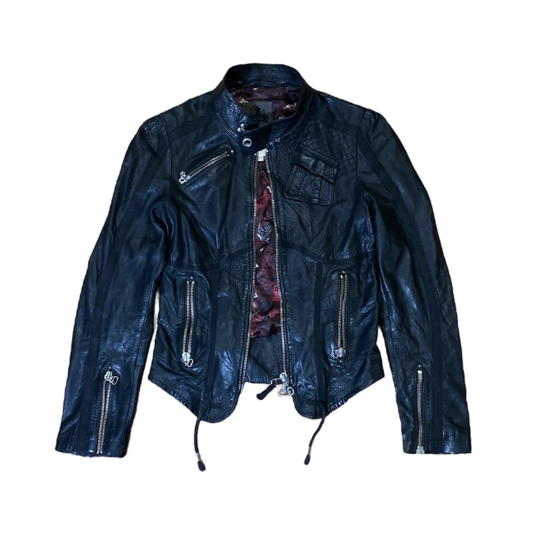 Diesel studded leather jacket on sale