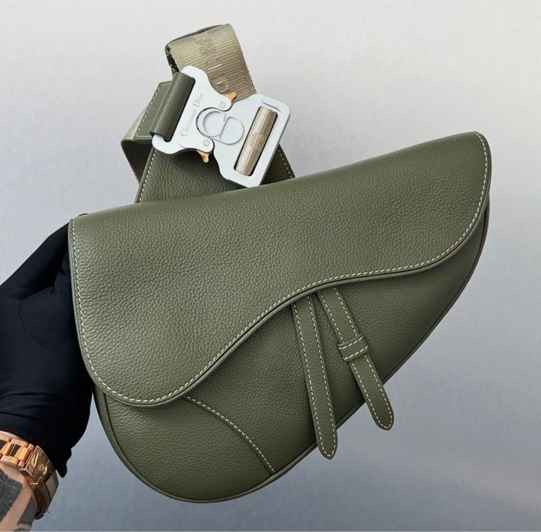 Dior Saddle Bum Bag Medium Calfskin Green Phw Luxury Bags Wallets on Carousell