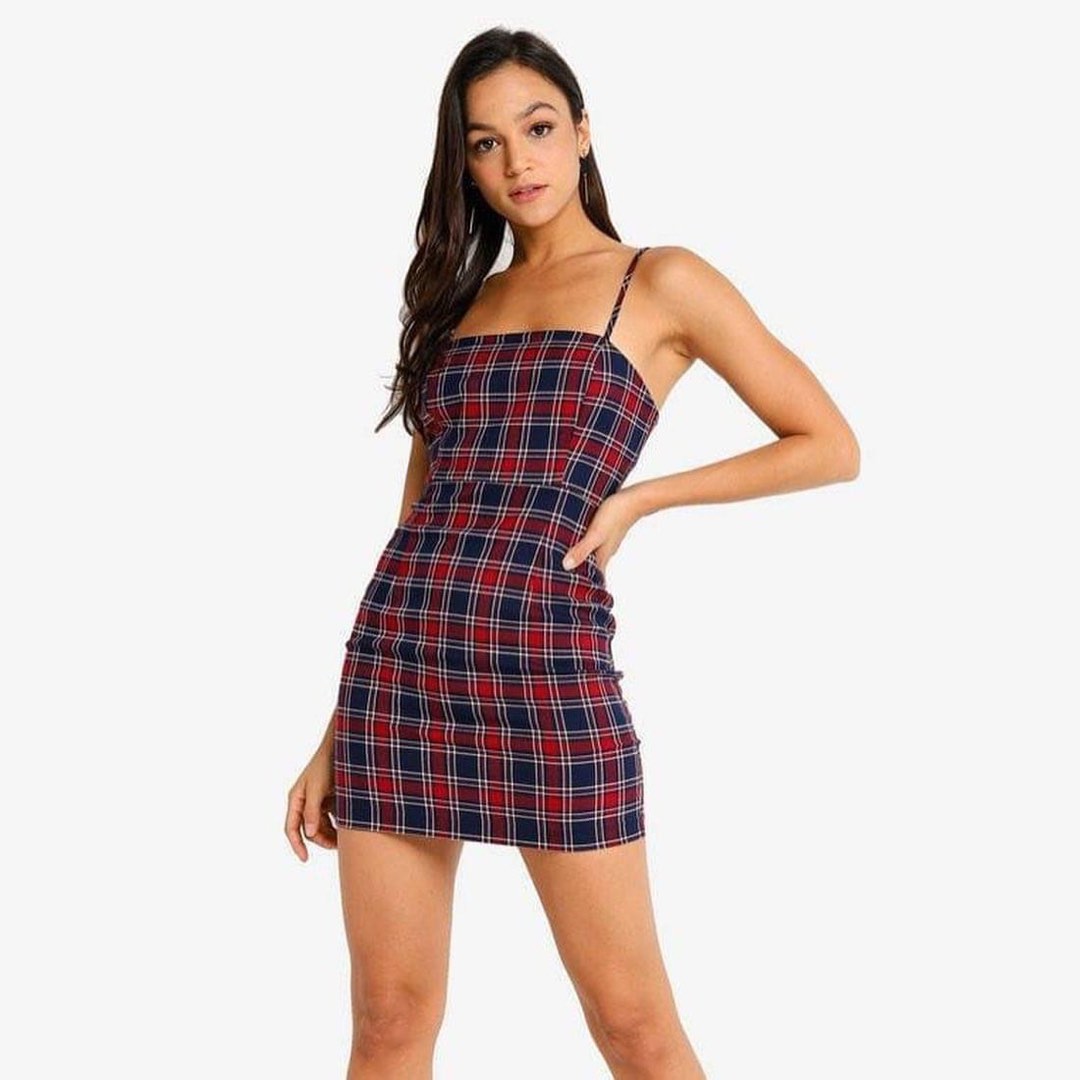 Forever 21 red plaid dress outlet