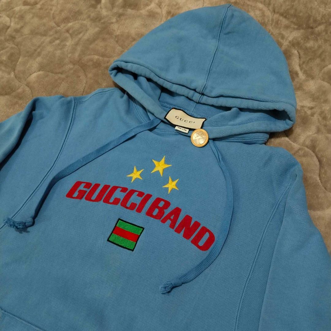 Gucci band blue hoodie deals