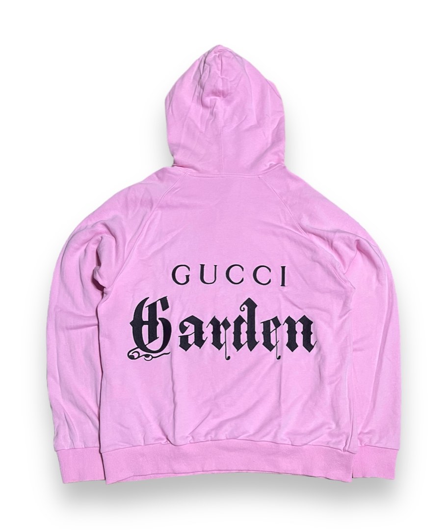 Gucci Garden Embroidered Pastel Pink Hoodie Jacket