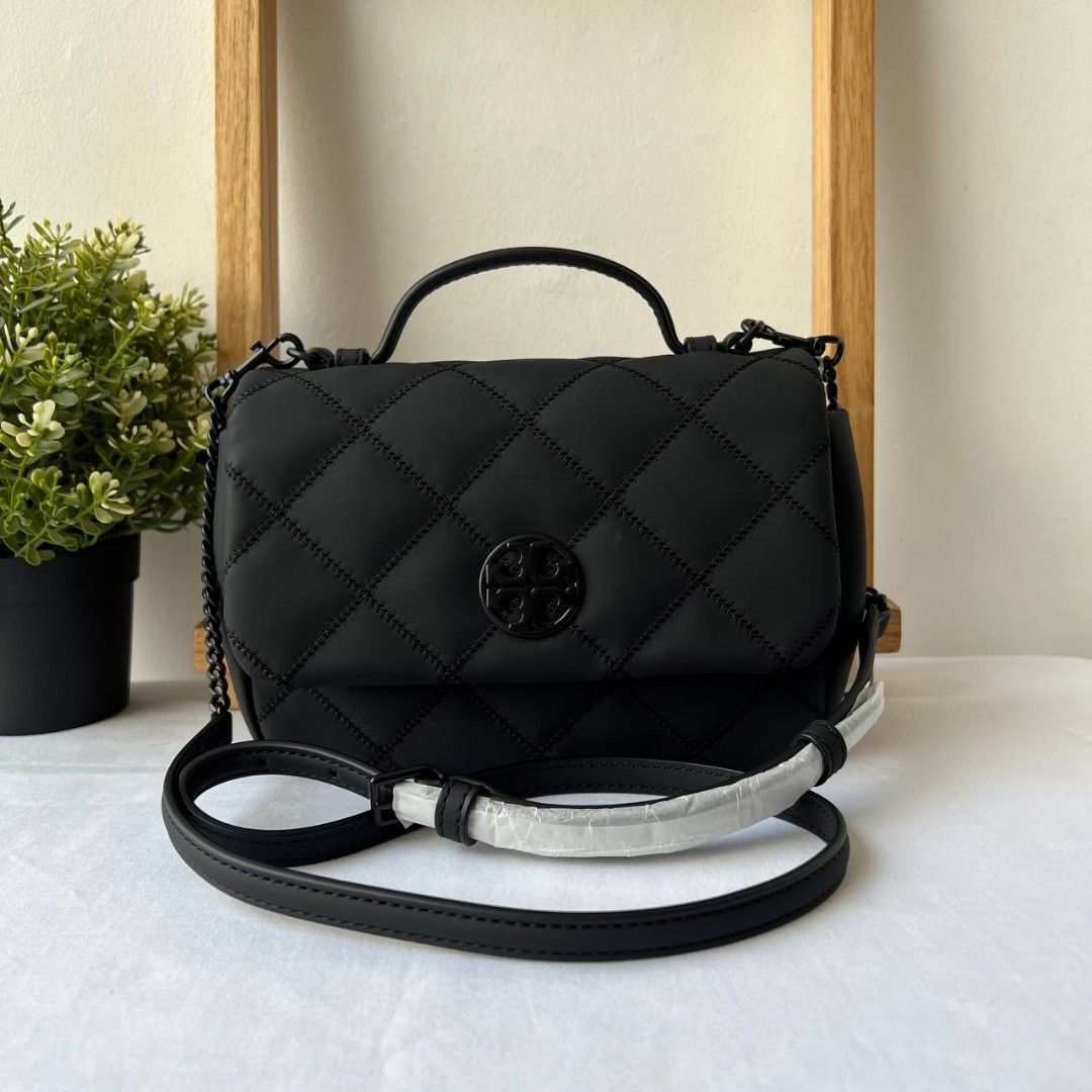HARGA NET ❗ NO NEGO ❗Tory Burch Willa Matte Top Handle Bag Black - Main Image