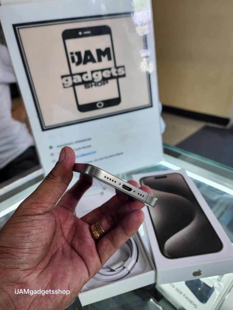 Iphone 15pro (Category: iPhone 15 Series) located in Pasig City. Submitted by ijamgadgets (Listing ID 1317436184, Image 2). Description: Iphone 15 pro 128 ‼️ Good as new✅️ Months old✅️ Still under apple warranty‼️ 99% bathealth✅️ 📌we do cod in metro manila and near provinces just add sf only 📌can visit in my store at greenhills shopping center 📌we do LBC transaction 📌we accept credit card in store 📌for fast transaction make acall 09291593032