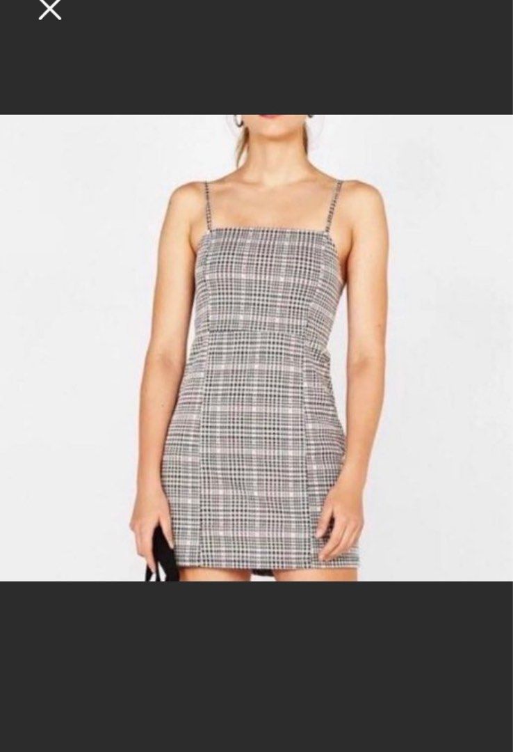 Bershka plaid dress sale