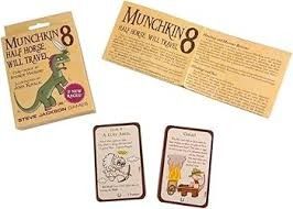 Munchkin 8: half horse, Will travel (Category: Board Games & Puzzles) located in Quezon City. Submitted by whizdepot (Listing ID 1317386431, Image 2). Description: Munchkin 8: Half Horse, Will Travel is a 112-card expansion forMunchkin that adds two new races to the game: Centaur and Lizard Guy. A myriad other new cards are included, such as race/class enhancers (Elite, Legendary, and Elder) and monsters (Gecko On The Telly, Centaurpede, and the 