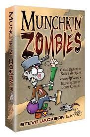 Munchkin zombies card game (Category: Board Games & Puzzles) located in Quezon City. Submitted by whizdepot (Listing ID 1317371886, Image 2). Description: In a reversal of roles, all players in Munchkin Zombies start out as zombies, and the "monsters" are the normal people trying to stop the zombie invasion (such as the Action Hero, Soccer Mom, Fireman, etc.). Unlike most Munchkin games, there are no classes or races; instead, you can have a mojo