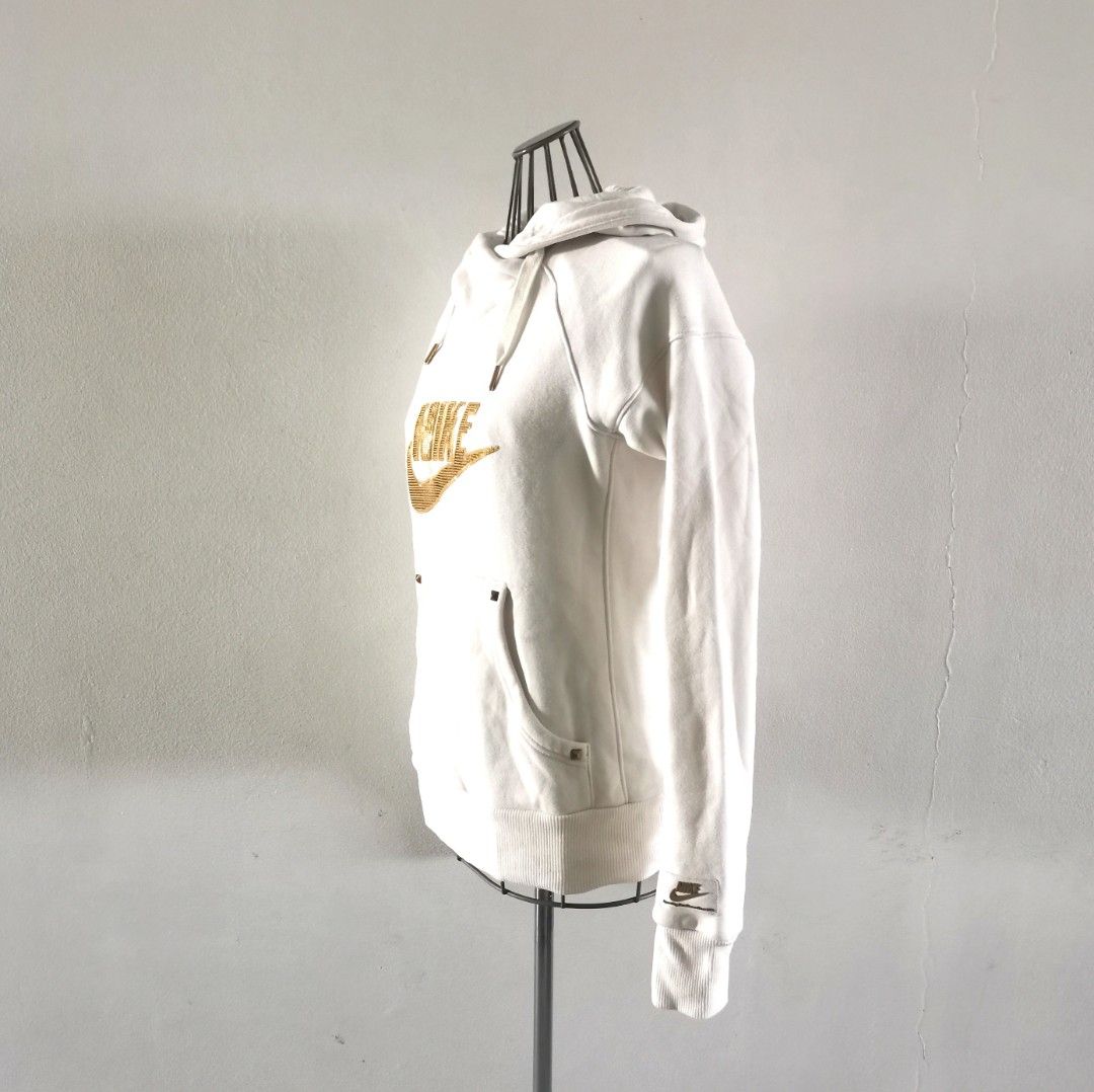 Women's white and gold nike hoodie best sale