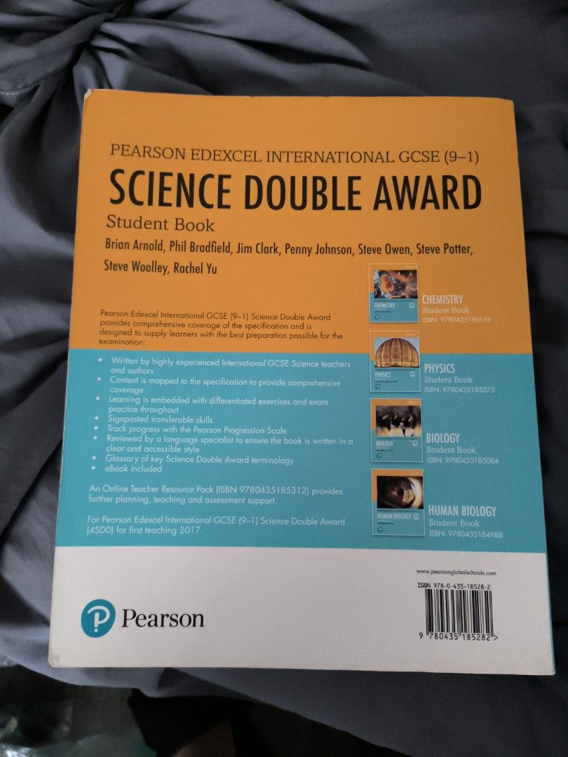 pearson edexcel international gcse science double award student ...
