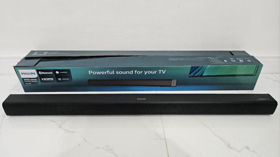 Philips Soundbar Speaker (Model: HTL1508) (Category: Soundbars, Speakers & Amplifiers) located in Las Pinas. Submitted by mrdeclutterph (Listing ID 1317417247, Image 1). Description: ✴️For sale: Philips Soundbar Speaker (Model : HTL1508) 🔹️100% working and in good condition. 🔹️Rarely used. Need to declutter. 🔹️Original price PhP 7,000+. 🔹️Listed price is final/last price na po. (Sinagad ko na para di na po masayang time natin pareho sa tawara