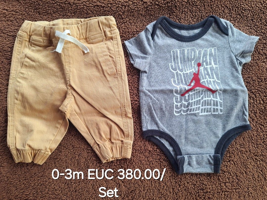 Preloved Baby Boy Pants Jordan Onesie Set Babies Kids Babies Kids Fashion on Carousell