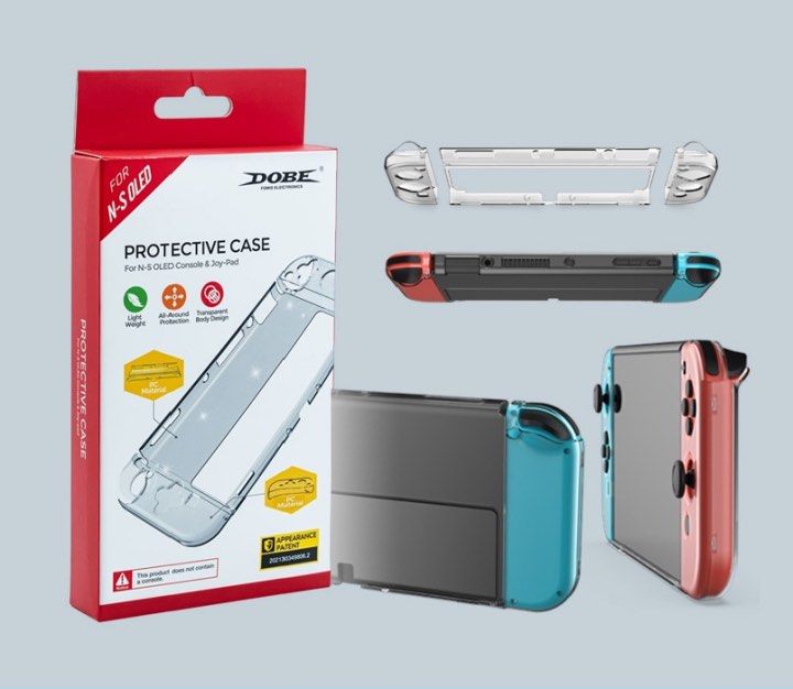 Protective Case for Nintendo Switch Oled Console & Joy-pad (Category: Cases & Covers) located in Macabebe. Submitted by omochayaph (Listing ID 1317448330, Image 1). Description: 180 Fixed Price The package includes the console protective shell + left and right Joy-pad crystal shell. Anti-vibration and anti-fall, effectively protect the console. Lightweight Transparent Design. Specially designed for Nintendo Switch OLED console Protect your device