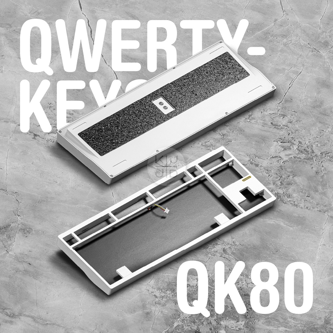 CLEARANCE] Qwertykeys QK80 | Tri-Mode Spray Coated White Alu Case 