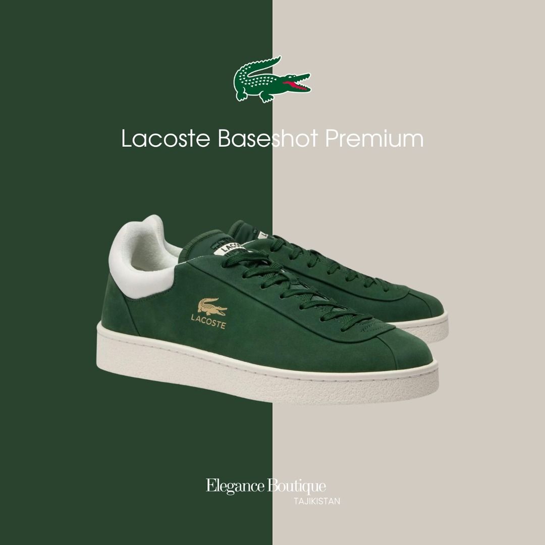 Sepatu Sneakers Wanita Lacoste Women Baseshot Premium Leather Trainers  Original