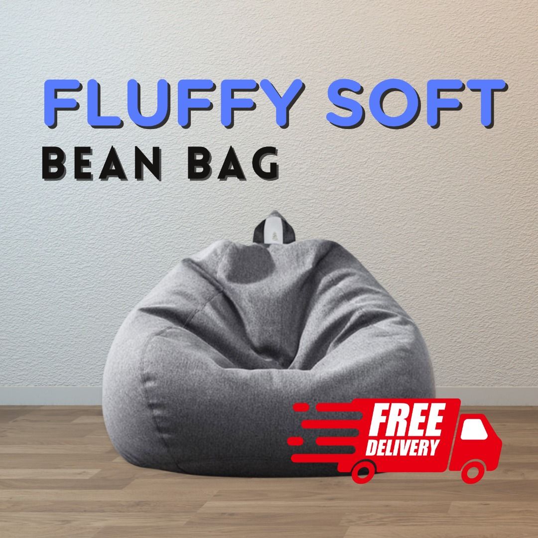 FREE DELIVERY WOOD MOOD XL 120cm Bean Bag Set With Pillow Leg Stool