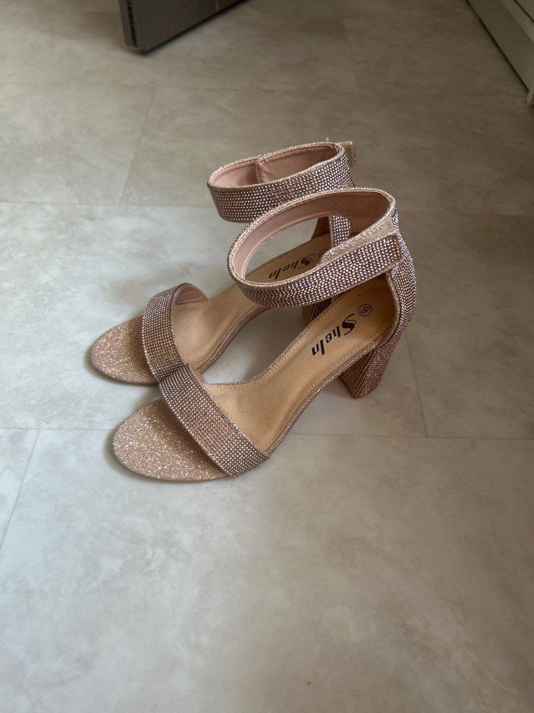 Shiny rose gold heels new arrivals