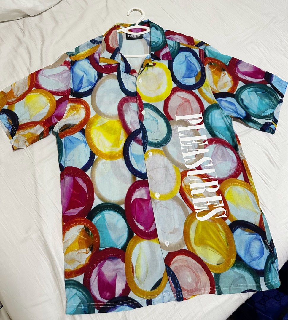 Super fresh Pleasures X END clothing Condom multicolour shirt
