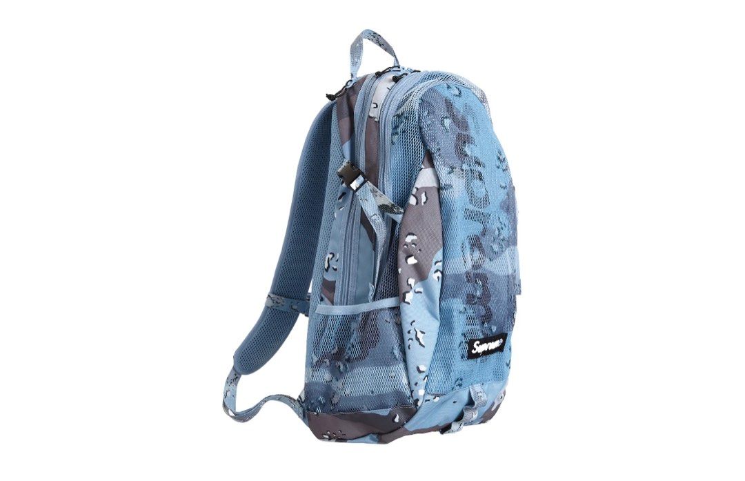 Supreme Backpack SS20 Blue Chocolate Chip Camo 迷彩藍色