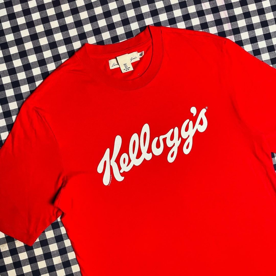 T-shirt Baju kaos pria H&M X KELLOGG'S original size S, Fesyen
