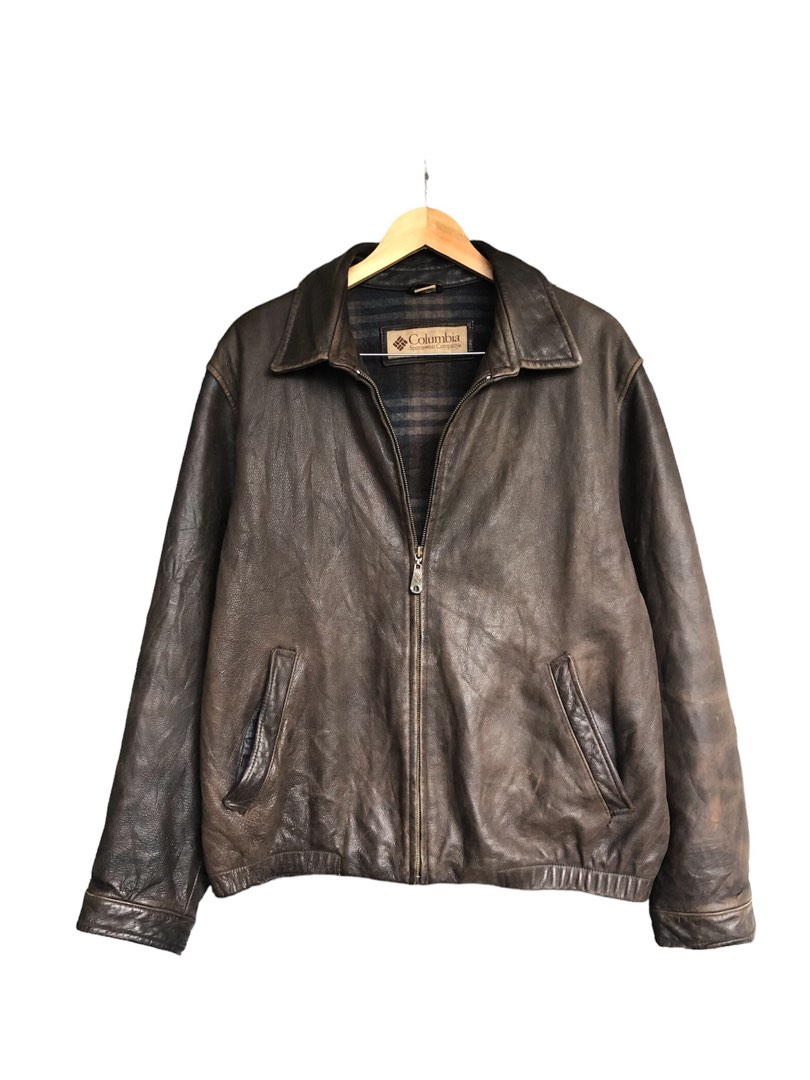 Vintage Columbia Leather Jacket Men s Fashion Coats Jackets and Outerwear on Carousell
