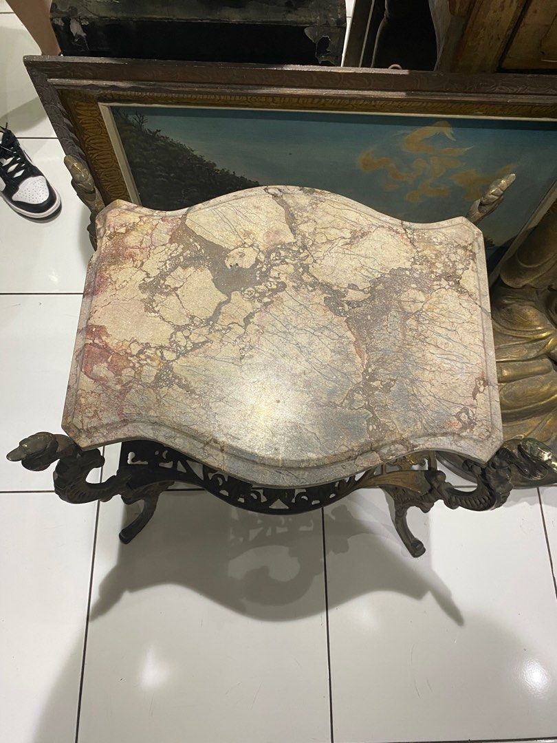 Vintage Marble Top Side Table (Category: Tables & Sets) located in Quezon City. Submitted by yumiramirez (Listing ID 1317422833, Image 2). Description: Vintage Marble Top Side Table .