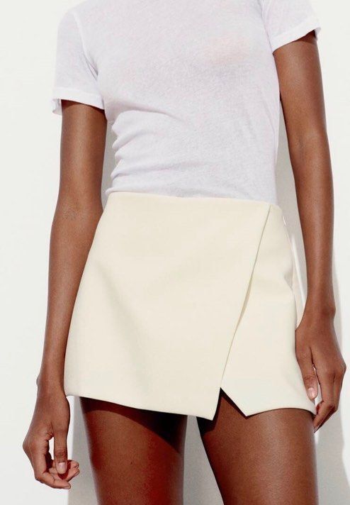 White asymmetrical skirt zara cheap