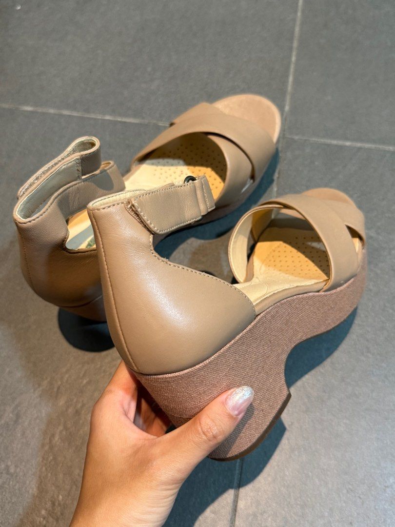 Clarks nude wedges shop