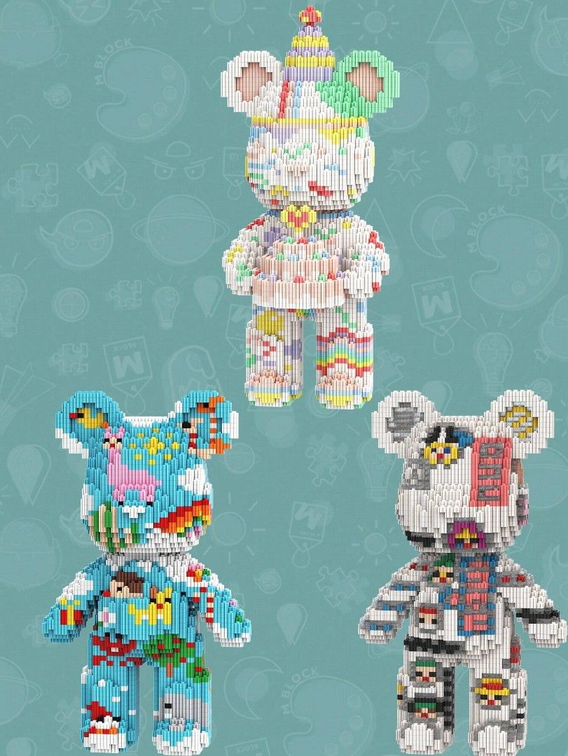 Bear brick building blocks, Hobbies & Toys, Toys & Games on Carousell
