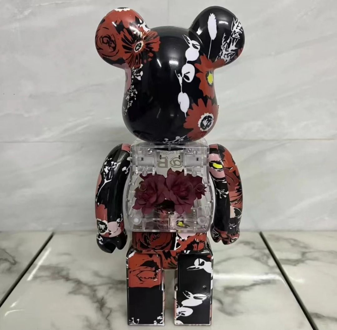 BEARBRICK400%暴力熊永生花玫瑰積木熊擺件潮玩玩具公仔, 興趣及遊戲, 玩具& 遊戲類- Carousell