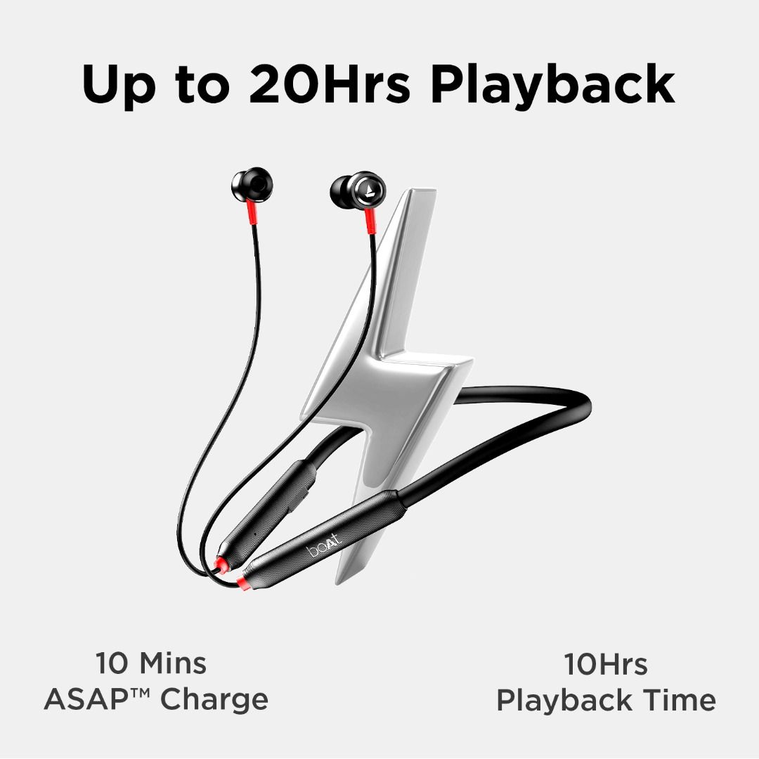 boAt Rockerz 185 Pro Neckband Earphones(1 year warranty), Audio