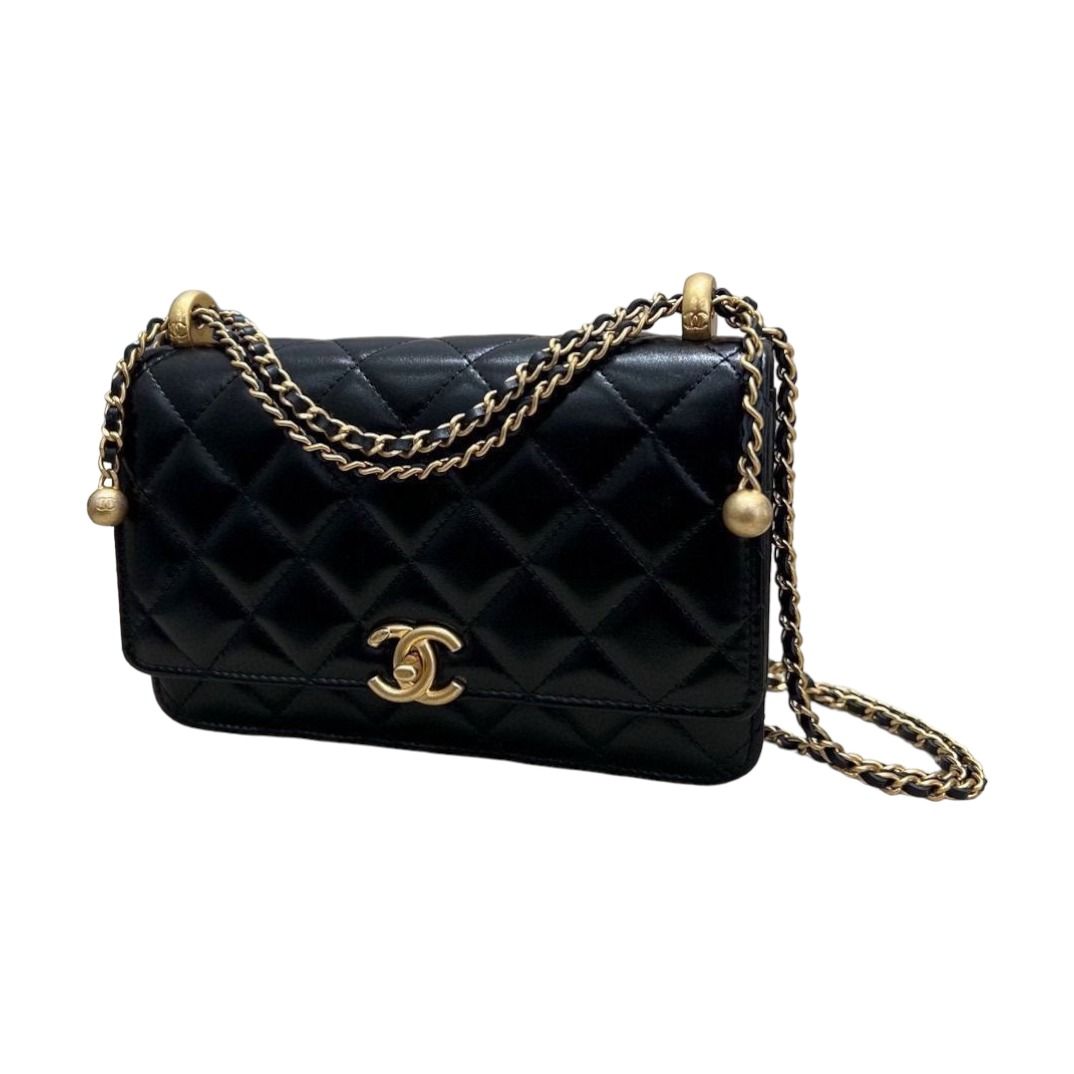 Chanel 24C Double Gold Ball WOC Shoulder and Crossbody Bag