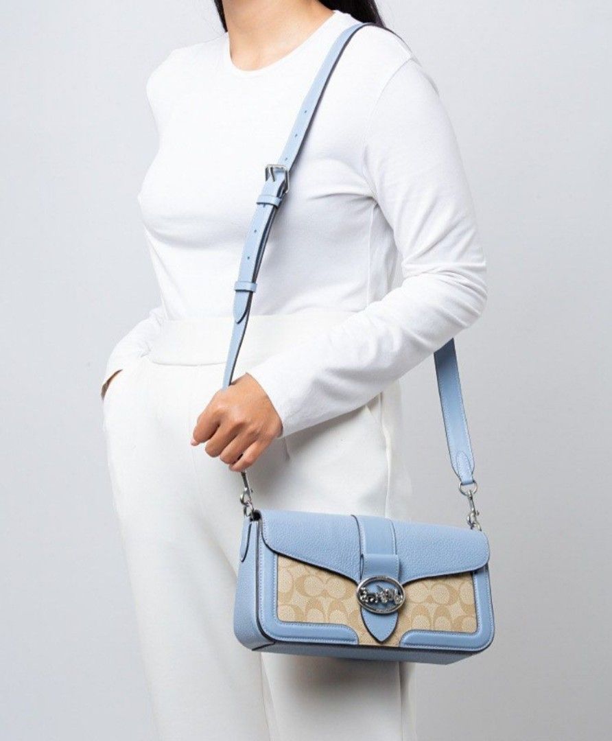 georgie shoulder blue coach shoulder bag