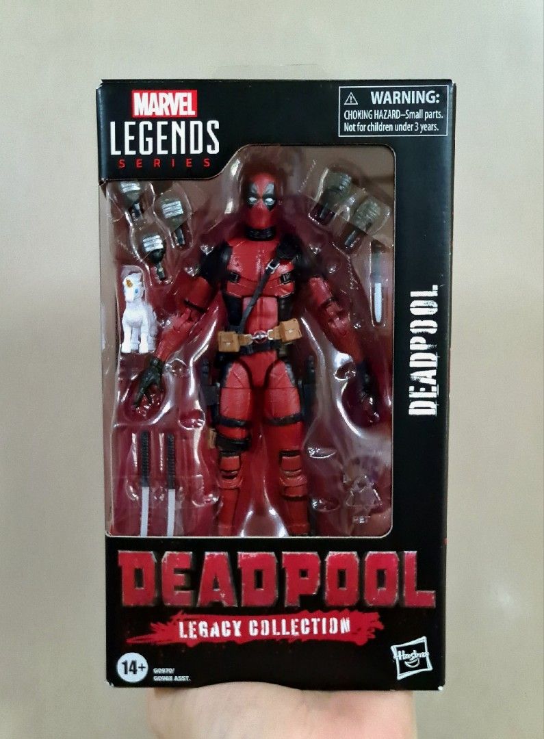Deadpool Legacy (Category: Figurines & Statues) located in Manila. Submitted by shelfinvaders (Listing ID 1312449948, Image 1). Description: Marvel Legends Deadpool - brand new, sealed - box condition 8/10 MOP: BDO, BPI, GCash.