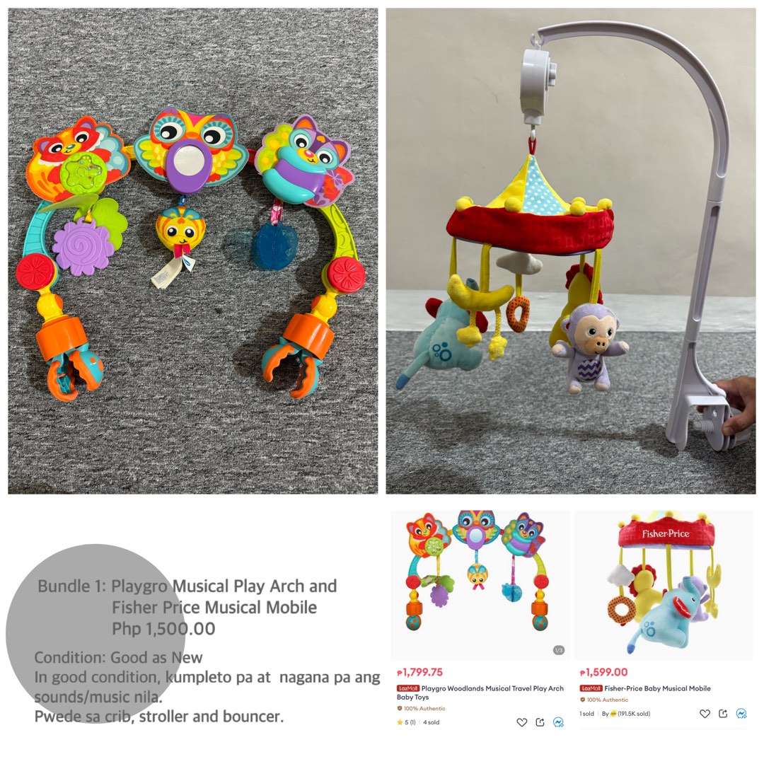 Fisher Price Musical Mobile and Playgro Musical Arch