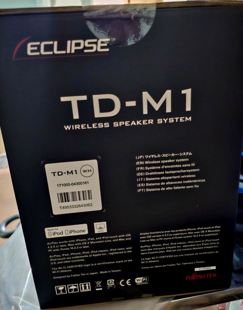 For SALE!!! FUJITSU TEN Eclipse TD-M1 (Category: Soundbars, Speakers & Amplifiers) located in Manila. Submitted by eugene.eugene (Listing ID 1312301143, Image 2). Description: One of the best-sounding small wireless speaker system. Each speaker is 9.5" tall with gentle curves..