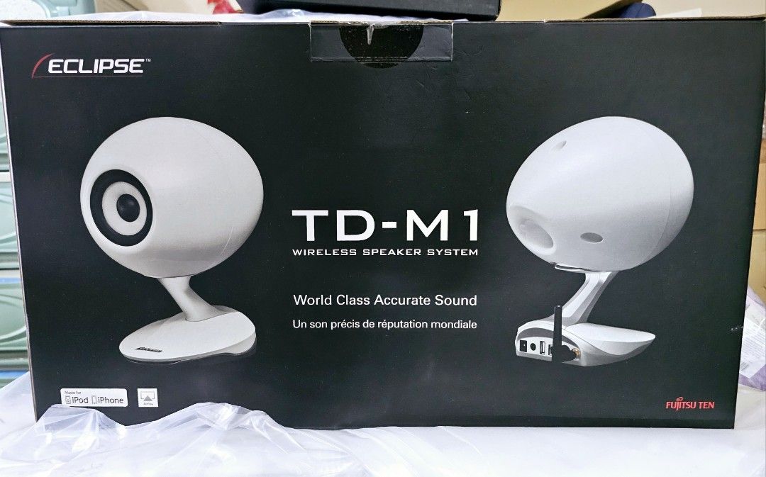 For SALE!!! FUJITSU TEN Eclipse TD-M1 (Category: Soundbars, Speakers & Amplifiers) located in Manila. Submitted by eugene.eugene (Listing ID 1312301143, Image 1). Description: One of the best-sounding small wireless speaker system. Each speaker is 9.5" tall with gentle curves..