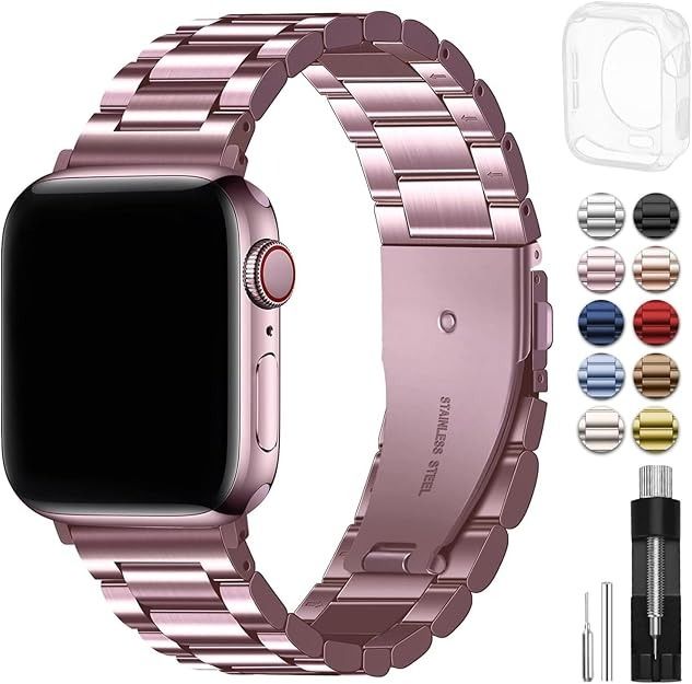 Fullmosa Stainless Steel Watch Band Compatible for iWatch 38mm 40mm 41mm 42mm 44mm 45mm Metal Watch Strap for iWatch series SE 7 6 5 4 3 2 1 Mobile Phones Gadgets Other Gadgets on Carousell
