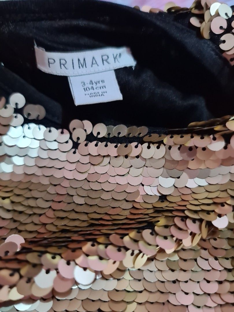 Gold rose gold Primark sequin dress kids, Babies & Kids, Babies & Kids  Fashion on Carousell