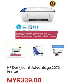 HP DeskJet Ink Advantage 2776 All-in-One Printer, Computers & Tech ...