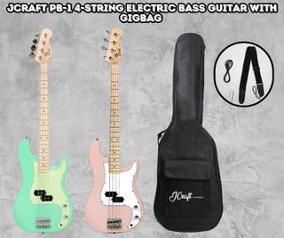 JCraft PB-1 4-String Electric Bass Guitar with Gigbag